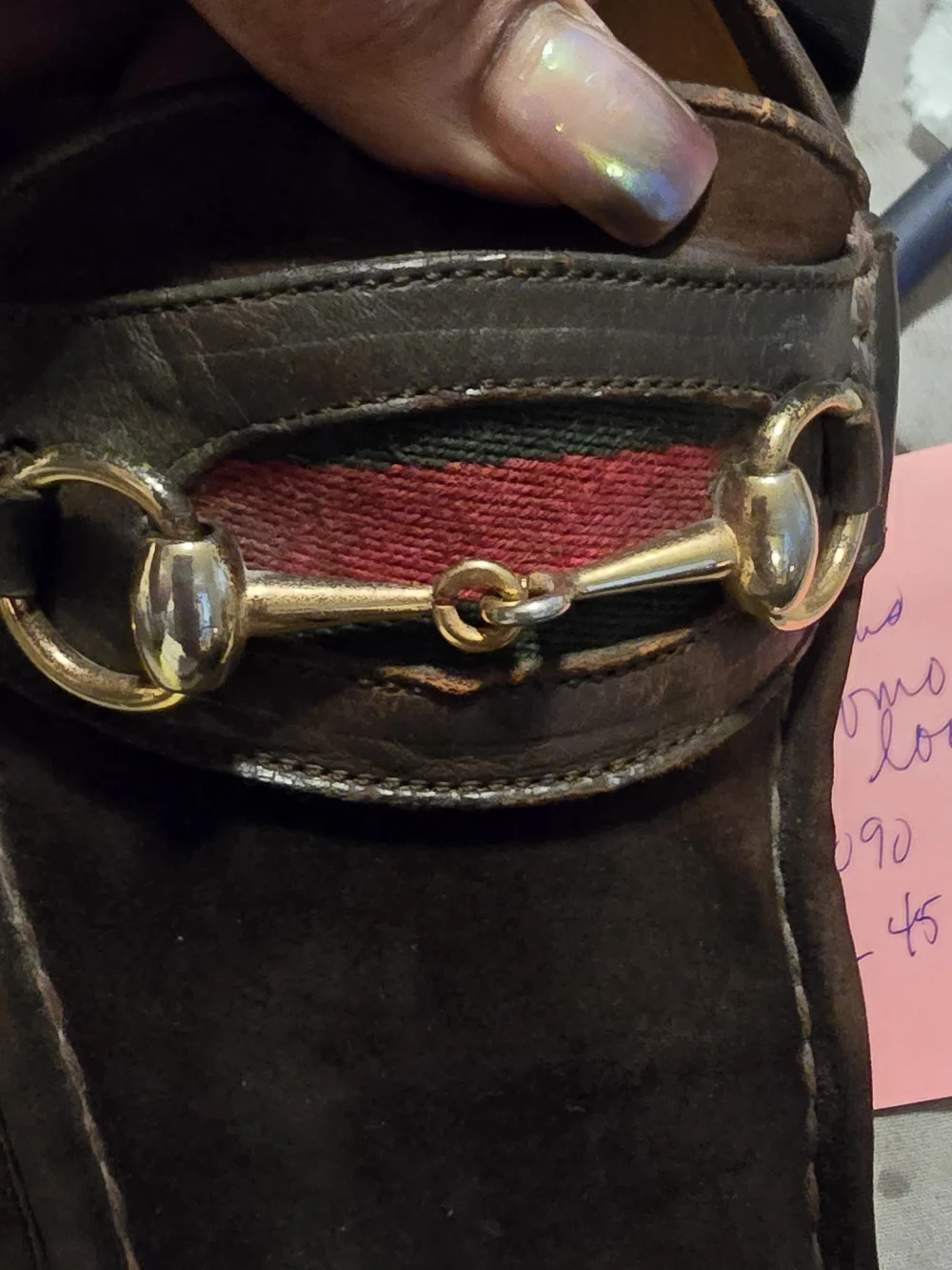 Gucci Brown Leather Horsebit Loafer with Green-Red Web